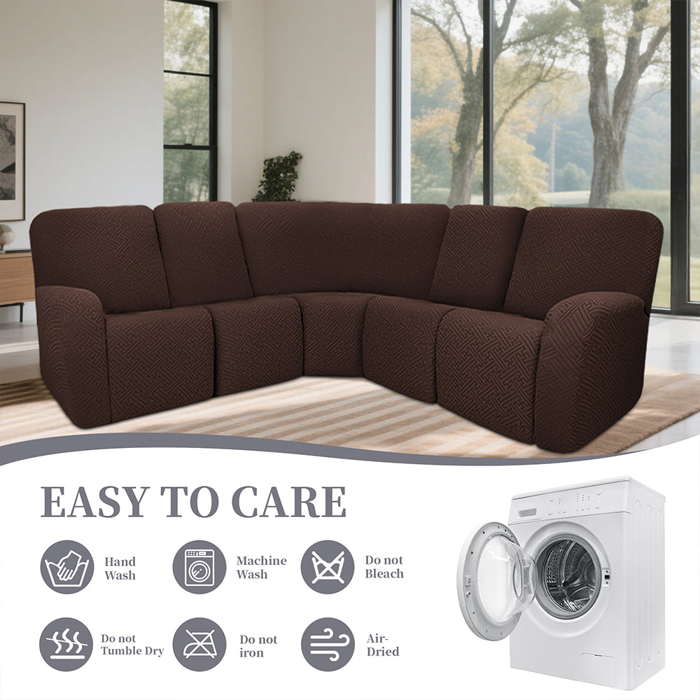100% Waterproof Sectional Recliner Couch Covers for Reclining Couch L Shaped Corner Sectional Sofa Cover Jacquard Stretch L Shape Recliner Slipcovers