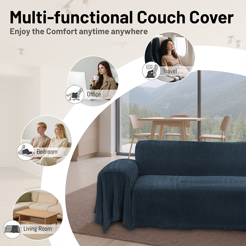 100% Waterproof Corner Sectional Couch Covers L Shape Chenille Sectional Sofa Cover with Tassel Soft Thick Washable Sofa Slipcover Furniture Protector for Dogs Pets