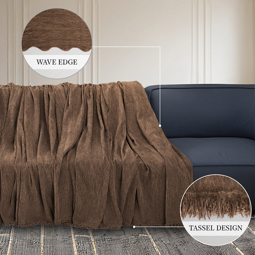 100% Waterproof Sectional Couch Covers for Dogs Chenille L Shape Sofa Cover Blanket Set 2 Pieces Sectional Slipcover with Tassel Soft Washable Pet Furniture Protector