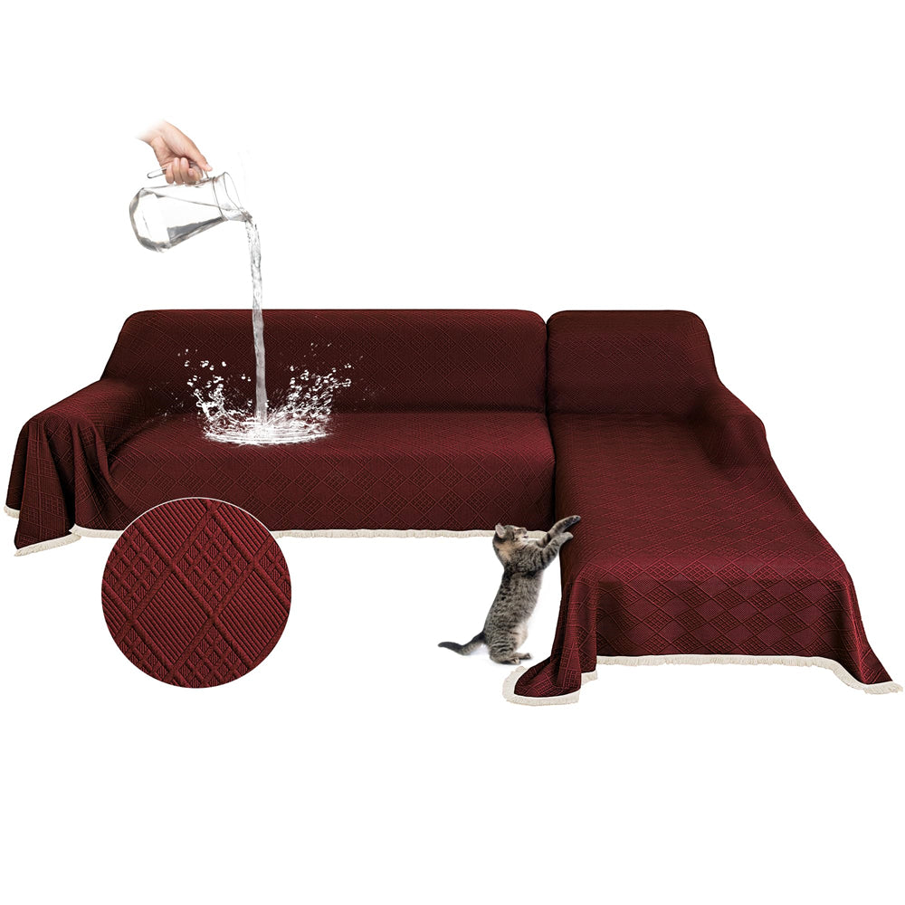 Waterproof L Shaped Sectional Couch Covers Blanket 2 Piece Sectional Sofa Cover Washable L Shape Sofa Slipcover Jacquard Quilted Furniture Protector for Dogs Pets Cats