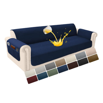 Waterproof L Shaped Couch Cover for Sectional Sofa Velvet Quilted Corner Sofa Cover L Shape Furniture Protector Slipcover Set with Non Slip Straps for Pets Dogs Kids