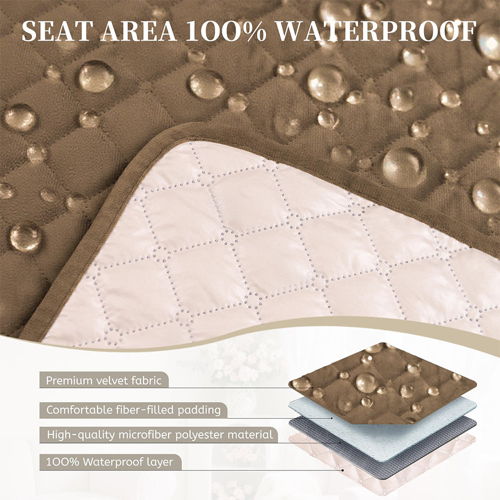 Sectional Couch Covers for Dogs 100% Waterproof Corner L Shaped Sofa Cover Pet Friendly Velvet Washable Anti Slip L Shape Modular Sofa Slipcover Protector with Pockets