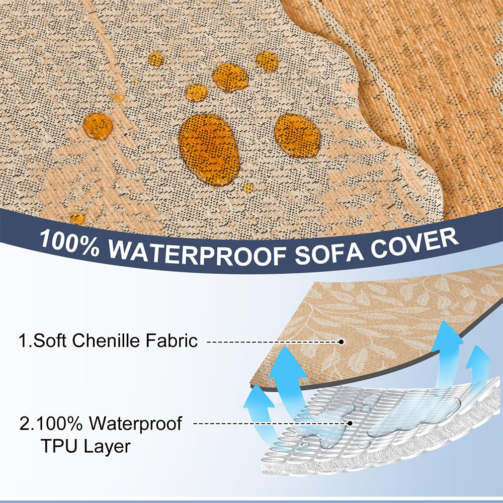 Sectional Couch Covers for Sectional Sofa 1OO% Waterproof L Shaped Couch Cover Blanket Dog Pet Friendly 2 pcs Chenille Washable L Shape Sofa Cover Protector