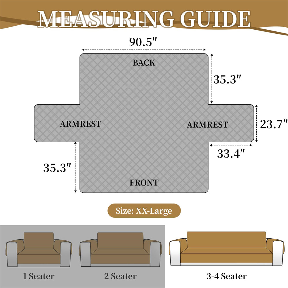 Waterproof L Shaped Couch Cover for Sectional Sofa Velvet Quilted Corner Sofa Cover L Shape Furniture Protector Slipcover Set with Non Slip Straps for Pets Dogs Kids