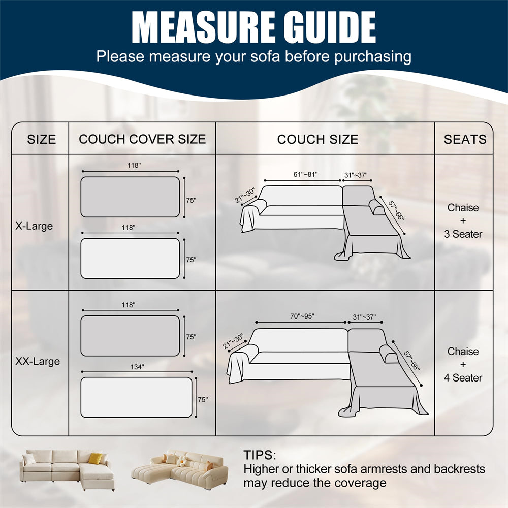 Waterproof L Shaped Sectional Couch Covers Blanket 2 Piece Sectional Sofa Cover Washable L Shape Sofa Slipcover Jacquard Quilted Furniture Protector for Dogs Pets Cats