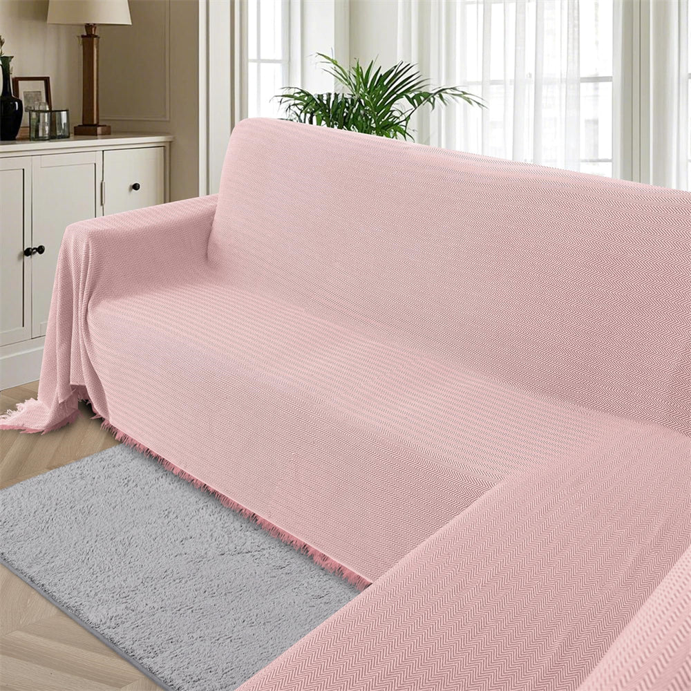 Sectional Couch Covers L Shape Corner Sofa Cover Blanket Jacquard Knitted U Shaped Sofa Slipcovers with Tassel Soft Washable Non Slip Pet Dog Furniture Protector