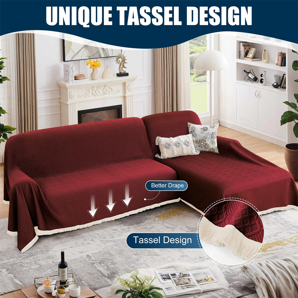 Waterproof L Shaped Sectional Couch Covers Blanket 2 Piece Sectional Sofa Cover Washable L Shape Sofa Slipcover Jacquard Quilted Furniture Protector for Dogs Pets Cats