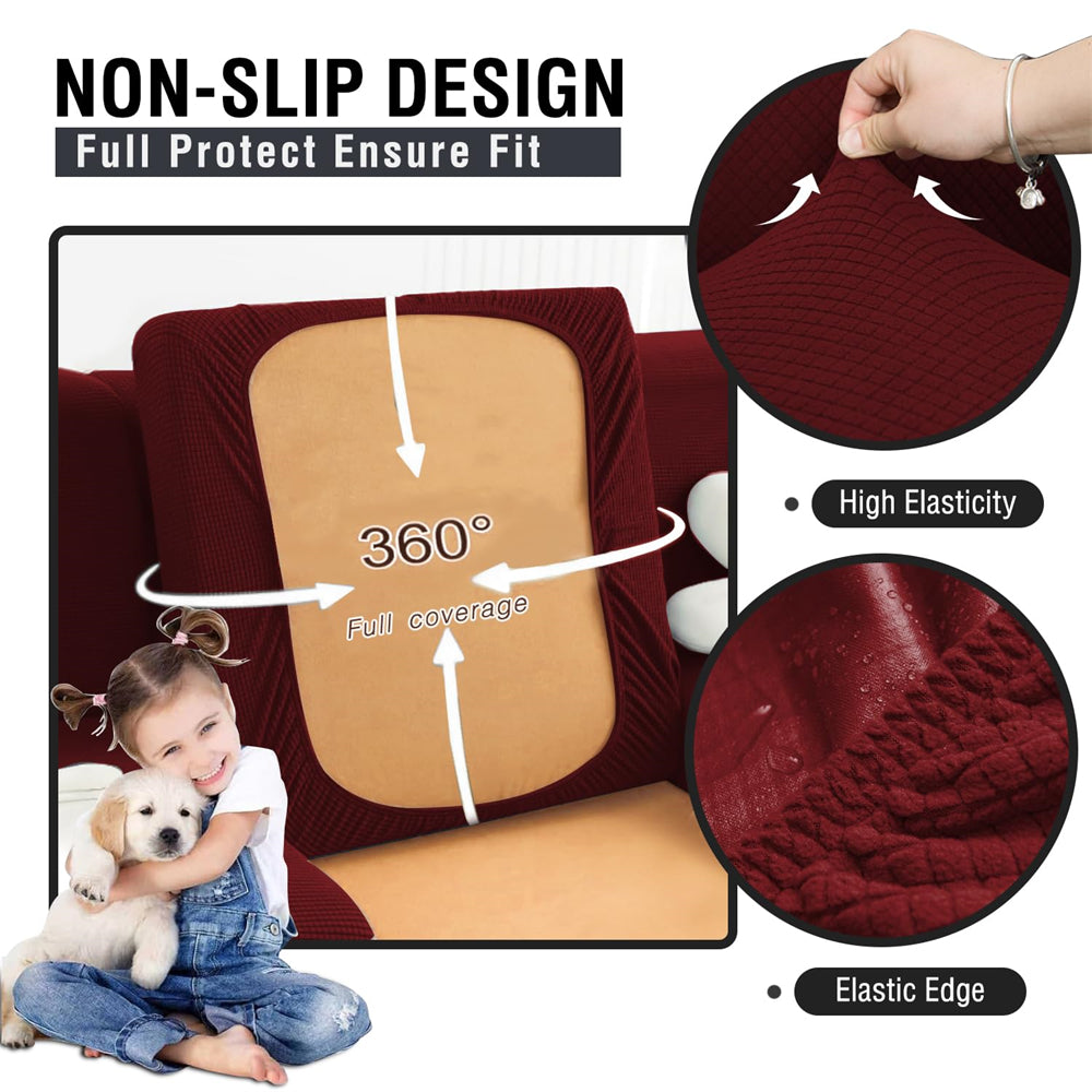 Sectional Couch Covers, 100% Waterproof High Stretch Sofa Slipcovers Soft Washable Couch Cushion Covers Anti-Slip Furniture Protector Sofa Covers for Kids/Pets