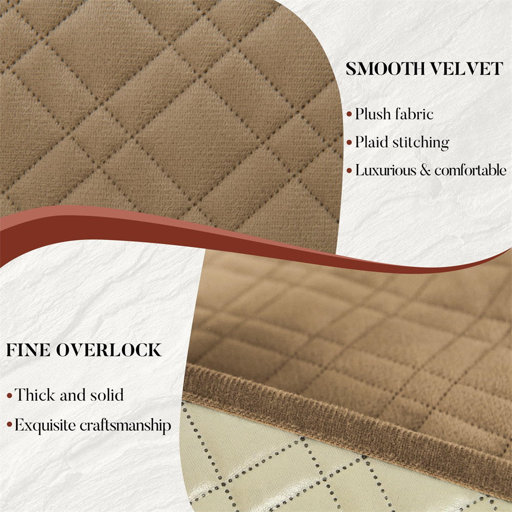 Velvet 100% Waterproof Reclining Sectional Couch Covers for Sectional Sofa L Shape 7-Piece Quilted Corner Recliner Sofa Cover Slipcovers Set Washable